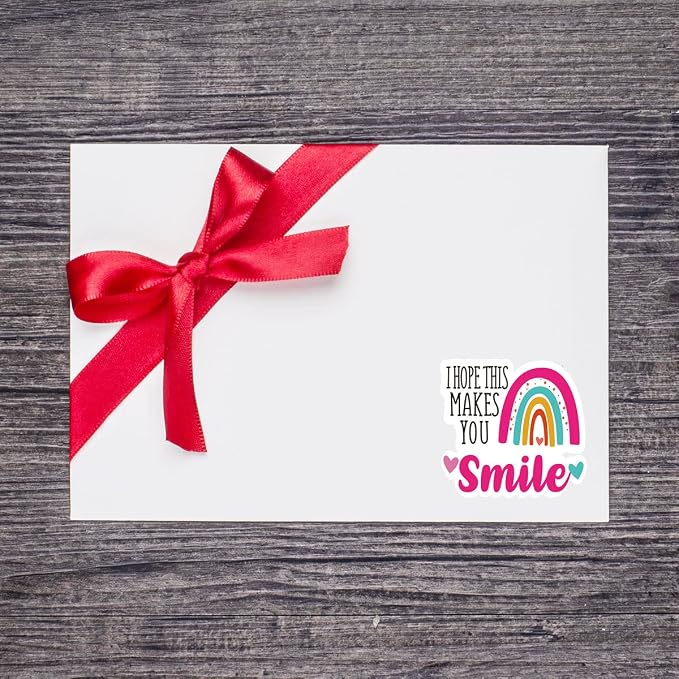 I Hope This Makes You Smile Stickers,Cute Smile Small Business Sticker for Mail Envelopes Package Packing 500 Labels Per Roll