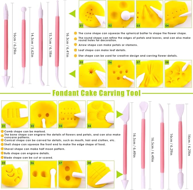 Keadic 37Pcs Rose Gold Clay Fondant Extruder Cake Decorating Supplies Sugar Modeling Tool Set, Clay Extruder Gun with 20 Tips Sugar Extruder Disks & Ball Stylus Dotting Tool