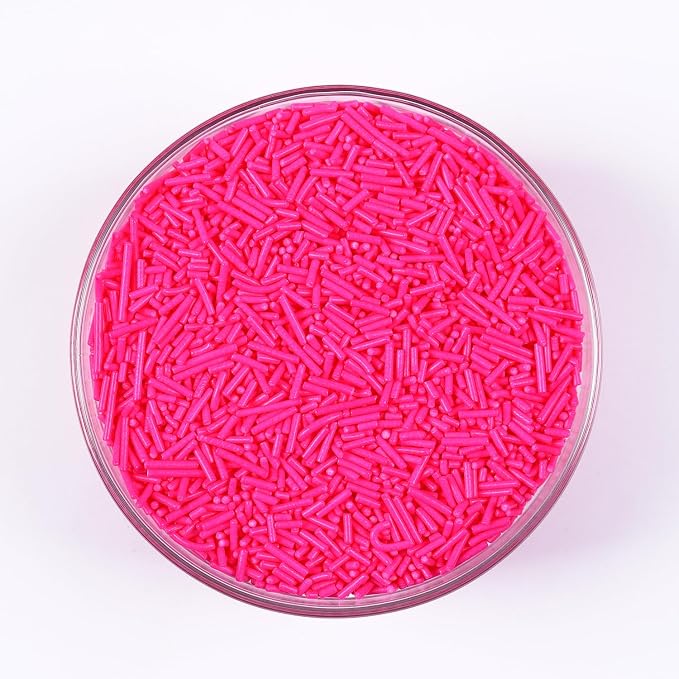 Sujoygar Pink Sprinkles Bulk, Pink Jimmies Sprinkles for Cake Decorating, 1.54 LB Valentine's Cake Sprinkles, Cupcake, Chocolate, Baking, Cookie Sprinkles