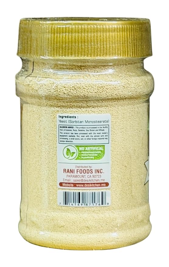 Desi Kitchen Dry Yeast 5.25oz (150g) | Khamir | Active Dry Yeast for Baking | Premium Quality | Non-GMO | By Rani Foods