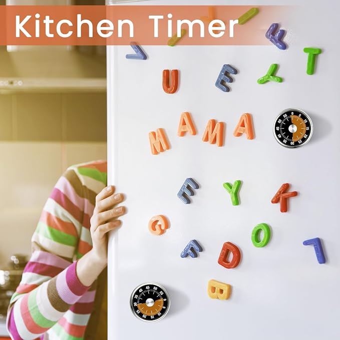 Relaxweex 6 Pcs 60 Minute Visual Timer Visual Kitchen Timer for Cooking Cook Timers Kitchen with Alarm Mechanical Class Timers for Desk Egg Countdown Chef Baking Office ADHD(Black Orange)