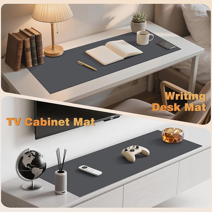49.2" x 15.7" Large Silicone Mat for Kitchen Counter Protector, Cuttable Silicon Countertop Protector Mat Heat Resistant Mats for Countertop, Cut to Fit Placemat Ship Roll by Foepoge, Dark Grey