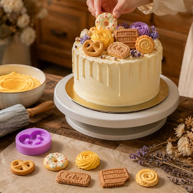 Infovox Silicone Cookie Mold Donut Caramel Cookie Chocolate Molds Cake Decoration Cupcake Topper Candy Butter Sugar Craft Jelly Mousse Gum Paste Clay Resin