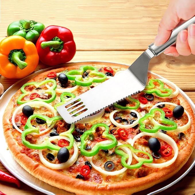 Stainless Steel Pie Cutter and Server, Cake Cutter and Pastry Spatula with Serrated Blade, Set of 1