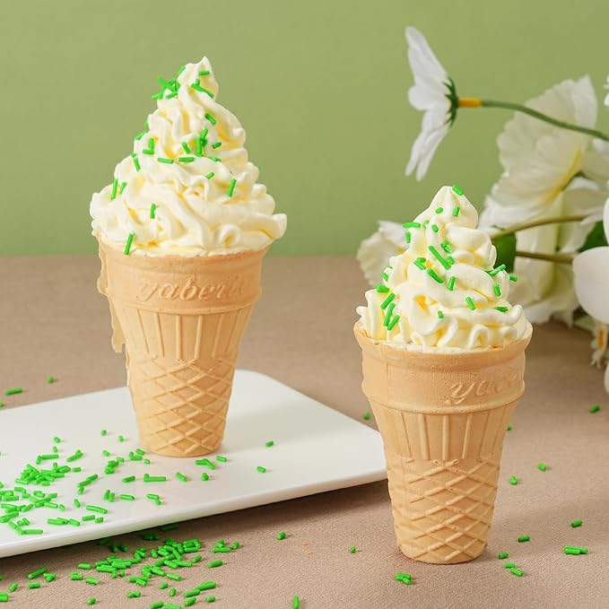 Green Jimmies Sprinkles Bulk 7 oz - World Cup Soccer Sprinkles for Cake Decorating, Cookie, Cupcake, Ice Cream Toppings, Green Grass Topper for Football Party Baking Supplies, Team Color Dessert Decorations