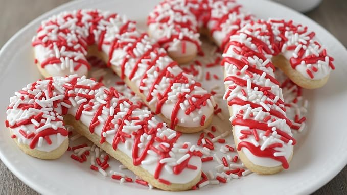 NCS Red & White Jimmies Edible Sprinkles – Cupcake, Cake & Cookie Decorations, 7 oz