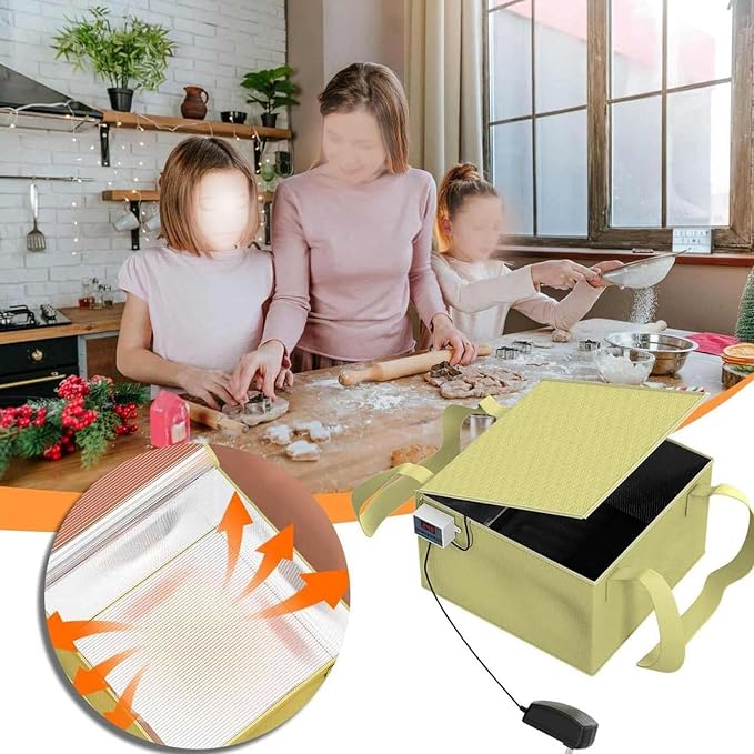 Dough Proofer with Heater, Fold Dough Proofing Box,Sourdough Bread Making Tools Kit, Low-Temperature Heating for Making Bread, Yogurt, Natto and Handmade Soap