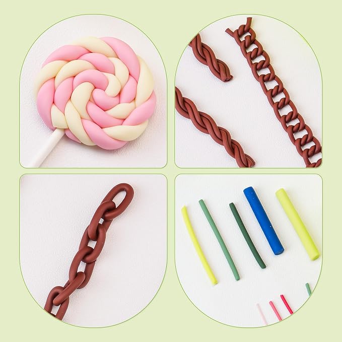 Clay Strip Maker Kit,Clay Tube Hoop Roller Guide, Fondant Rolling Strip Shape Maker 4.5/3.5/2.5/1.5/0.5mm