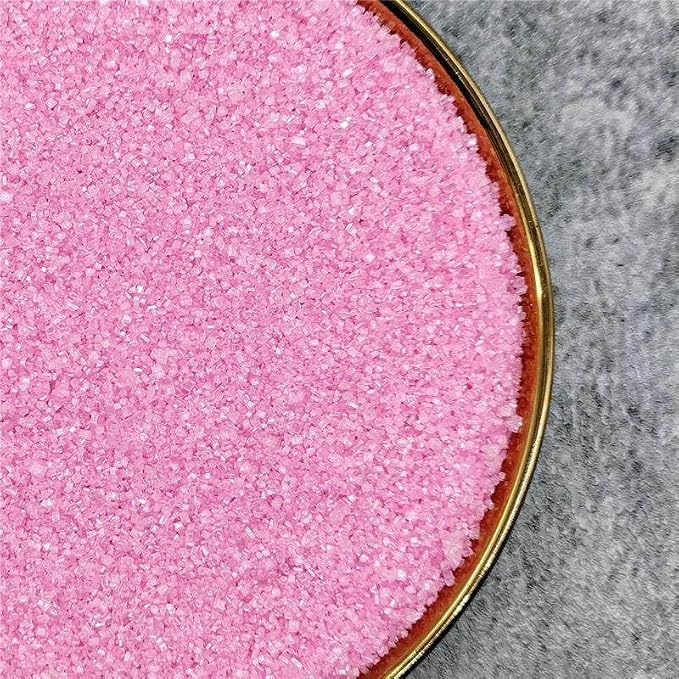 Senchanting Edible Crystal Pink Sanding Candy Pink Sanding Sugar Sprinkles for Cake Decorating Wedding Valentine's Day Party Baking Cupcake Cookie Ice Cream Decoration Supplies 90g/3.2oz