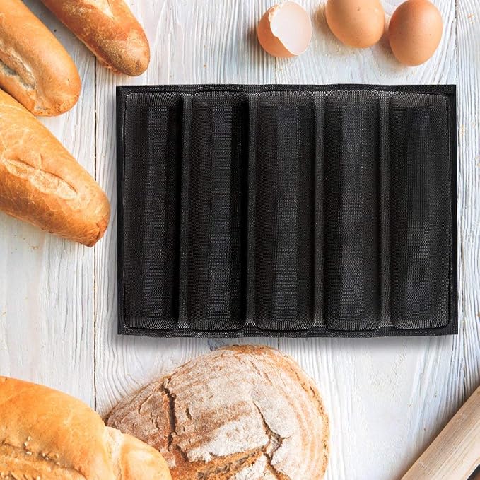 Baker Boutique Silicone Bread Mold 5 Loaf Baking Mould Flexible Reusable Forms Shapes Non Stick Perforated