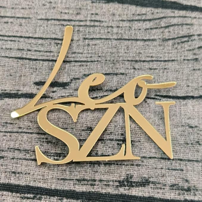 Gold Acrylic Leo SZN Cake Topper, Constellation Birthday Cake Topper, Leo Season Decorations for July and August Zodiac Themed Party, Horoscope Birthday Decoration