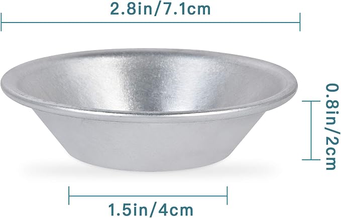 25 Pack Aluminum Egg Tart Molds, Dessert Mold Pans, Nonstick Reusable