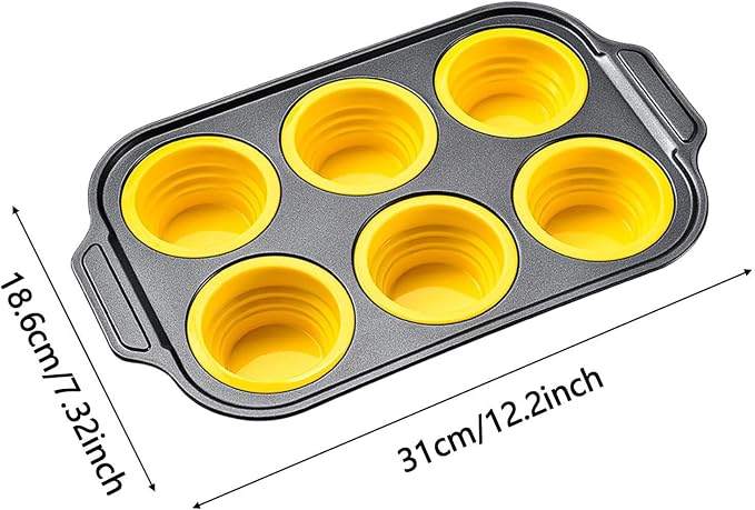 Cupcake Pan - Non Stick Silicone Donut Mold, Baking Tray Set, Reusable Muffin Mold, Oven And Air Fryer Pan With Durablee Construction | Cupcake Pans For Breakfast Dessert Cooking Treat Bread Egg Choco
