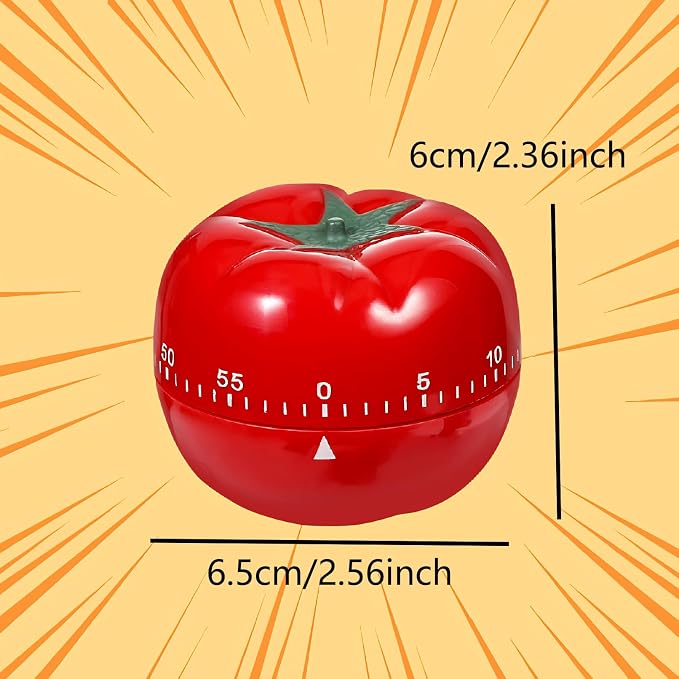 Cute Tomato Shape Kitchen Cooking Timer Kitchen 360 Degree Rotating Craft Mechanical Wind Up 60 Minutes Timer