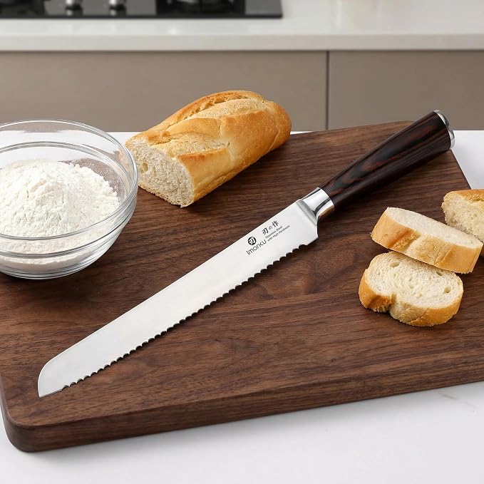 imarku Bread Knife, German High Carbon Stainless Steel Professional Grade Bread Slicing Knife, 10-Inch Serrated Edge Cake Knife, Bread Cutter for Homemade Crusty Bread, Birthday Gift