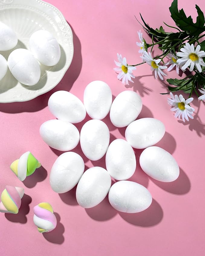 EORTA 80 Pieces Fondant Flower Forming Holders Oval Foam Flower Modeling Support Sugar Fondant Flowers Making Accessories for DIY Sugarcraft Baking Art, Large, 2.5X3.3 CM