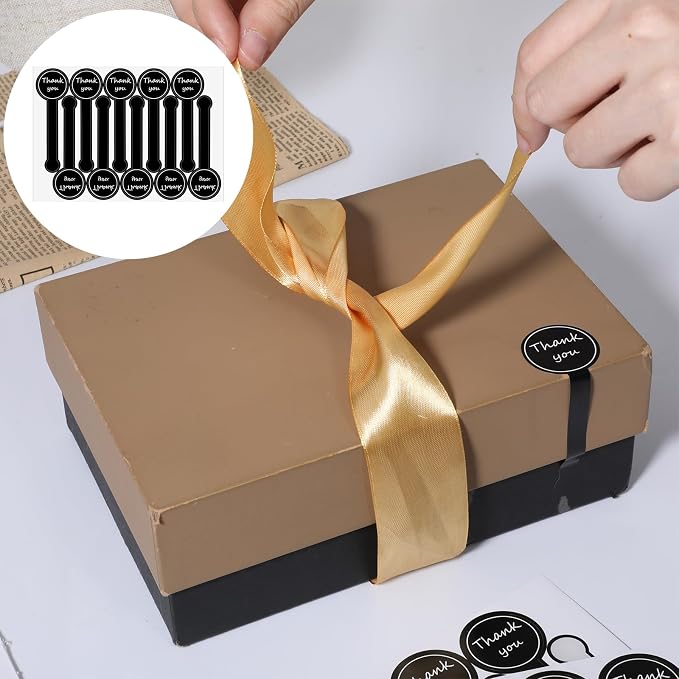 300 PCS Tamper Evident Labels for Food Packaging, Handmade Food Long Baking Seal Labels Black Self-Adhesive Foods Label for Bakery, Candy, Artisan Crafts Decorative Label