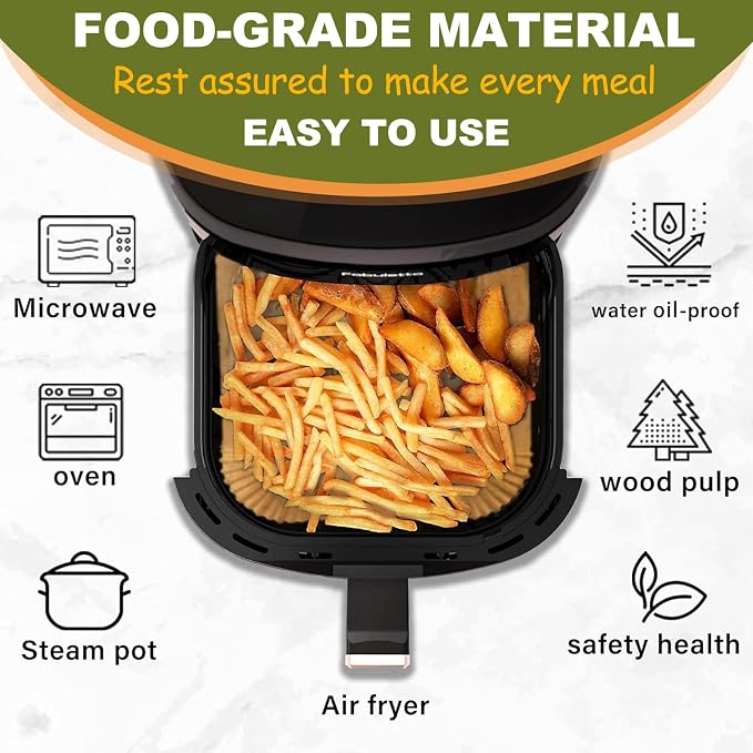 2 QT Air Fryer Liners for CHEFMAN 2 Qt Mini Air Fryer, Air Fryer Liners Disposable Small 2 qt 2.6qt, Small AirFryer Liners, DASH Air Fryer Liners