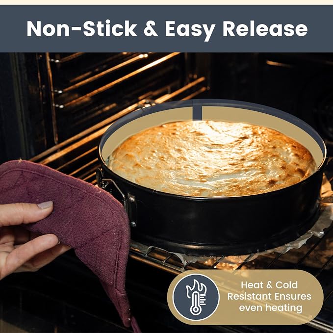 3 Set Silicone Baking Mat for 4, 7, 9 Inch Springform Pan Protector Prevent Cake from Sticking to Bottom and Side Easy Clean Nonstick Silicone Liners for Baking Cheesecake Pan