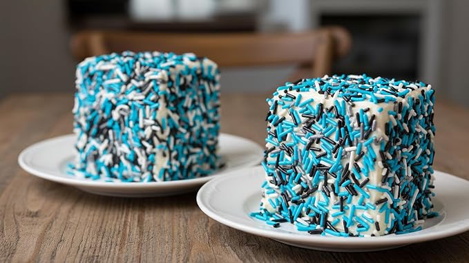 NCS North Carolina Game Day Black, White, Teal & Silver Jimmies Edible Sprinkles – Cupcake, Cake & Cookie Decorations, 7 oz