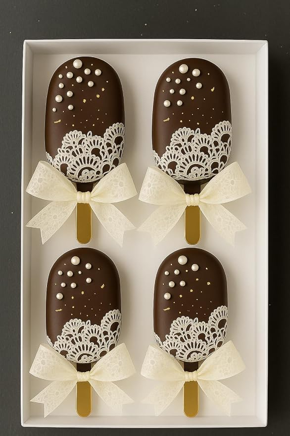 x3 Shiny Pearl honeycomb Edible Sugar Cake Lace Large strips Ready To Use - Handcrafted 3D effect