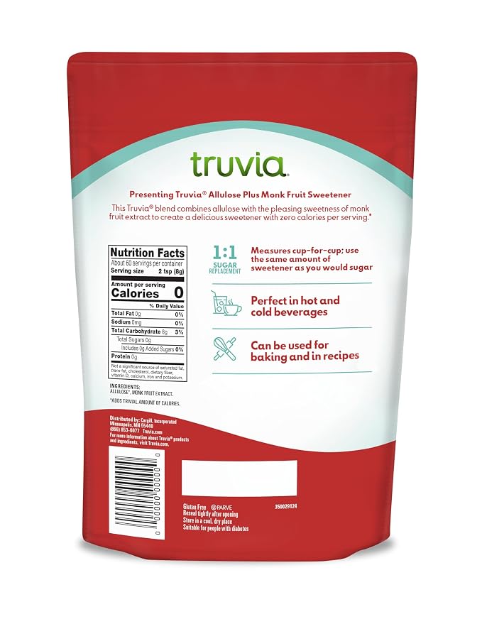 Truvia Allulose Plus Monk Fruit Sweetener Pouch, 17 oz.
