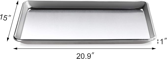 New Star Foodservice Commercial 18-Gauge Aluminum Sheet Pan and Silicone Baking Mat Set, 15 x 21 inch (Two-Thirds Size)