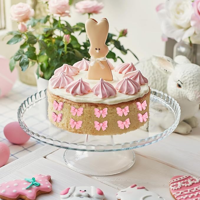 Bewudy 50Pcs Pink Bow Cupcake Toppers, Bowknot Cake Decorations Birthday Decorations for Theme Parties Bridal Engagement Wedding Baby Showers Birthday Party (Not Edible)