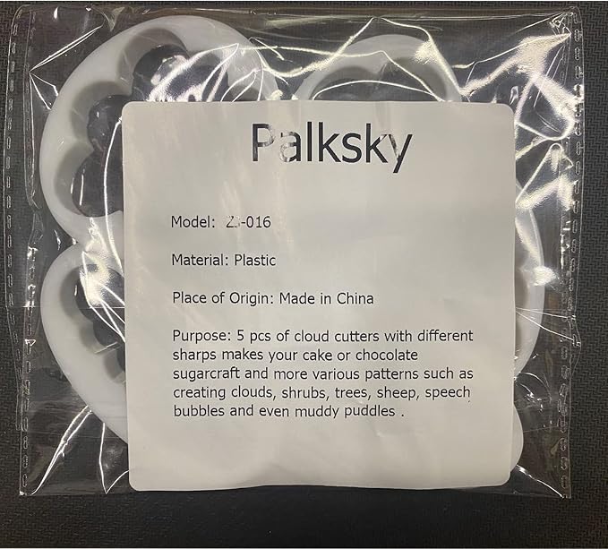 Palksky Cloud Fondant Cutter Fluffy Cloud Plastic Cookie Cutter Cake Mold Sugar Craft Mold Cake Decorating Tools(5PCS)