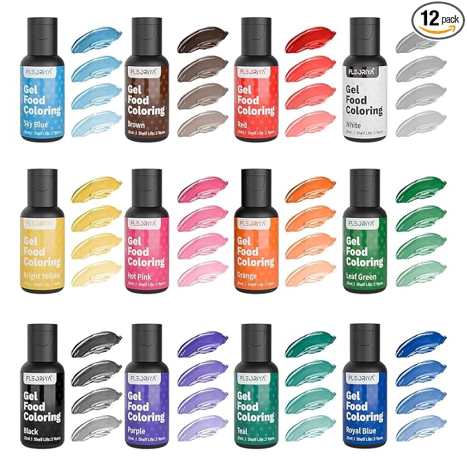 Gel Food Coloring, 20ml Vibrant Flavorless Food Dye for Easter Cake Cookie Decorating, Baking, Candy Melts, Frosting, Easter Eggs