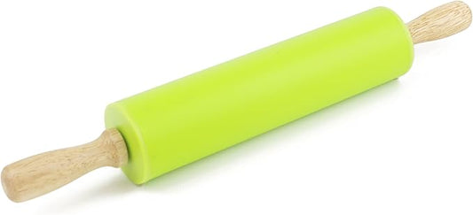 Silicone Rolling Pin for Baking Non-stick Rolling Pin Dough Roller Wooden Handle Kitchen Accessories Pastry Roller