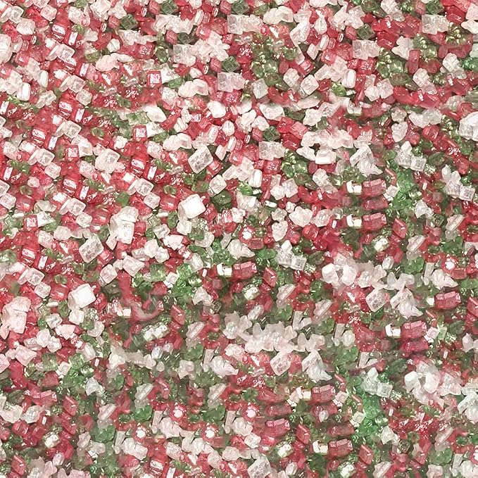Brew Glitter - Red, Green & White Rimming Sugar (4oz, 1x Bar Tin) Cocktail Garnish for Mixed Drinks & Refreshments