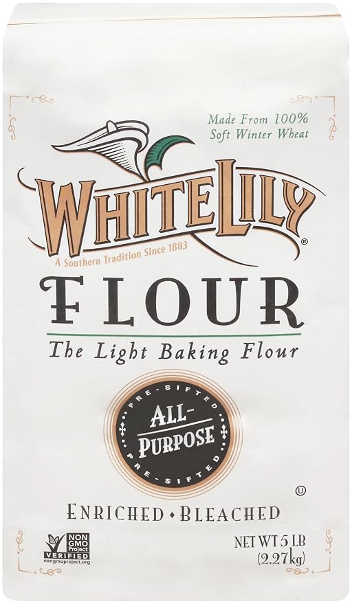 White Lily All Purpose Flour, 5 Pound Bag – Non-GMO, Kosher | Enriched Bleached Flour for Baking, Biscuits, Cookies, Cakes & Everyday Recipes