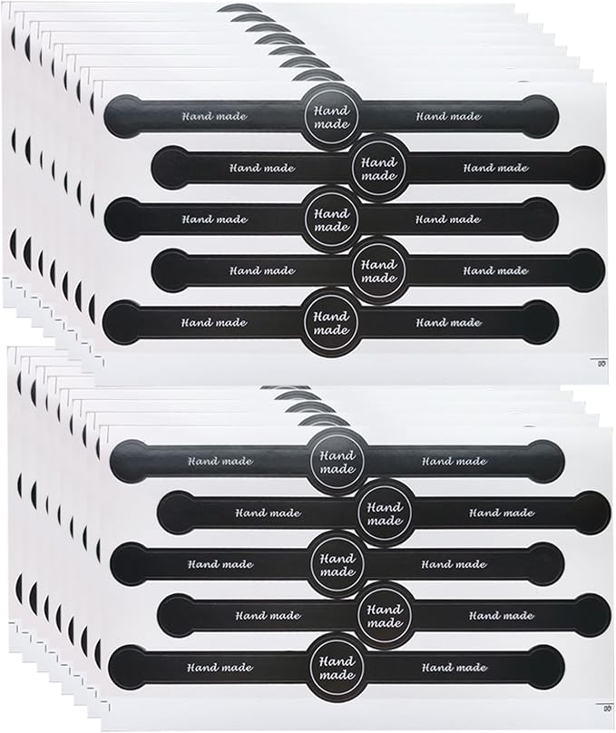 200 Pcs Black Tamper Evident Food Seal Stickers, Bakery Packaging Labels | 7.1 x 1 in peel-and-stick paper seals for baked goods, mini loaf pans, cake boxes, candy bags, dessert cups, and envelopes