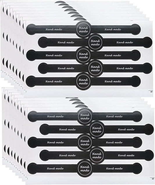 200 Pcs Black Tamper Evident Food Seal Stickers, Bakery Packaging Labels | 7.1 x 1 in peel-and-stick paper seals for baked goods, mini loaf pans, cake boxes, candy bags, dessert cups, and envelopes