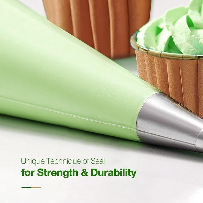 Keenpioneer 18-Inch Piping Bags, Large Capacity, Biobased Disposable Cake Decorating Pastry Bag - Pack of 100