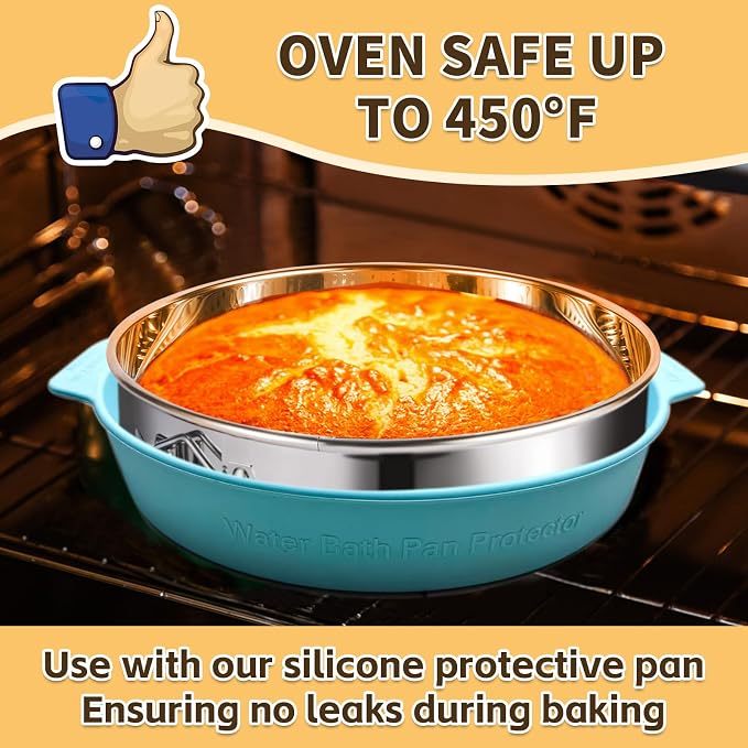 4, 7, 9 Inches Springform Pan Set of 3 - 304 Stainless Steel Nonstick Springform Cake Pan Set with Removable Bottom, 10 Inch Leakproof Silicone Cheesecake Pan Protector with 60 Pcs Parchment Paper