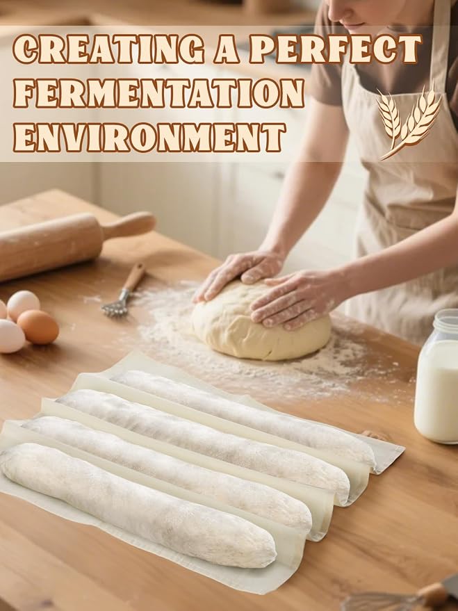3Pcs Tea Towels for Sourdough Bread Baking - 14"x18" 100% Cotton Reusable Flour Sack Towels, Proofing Cloth Supplies for Baguettes, Loaves, Ciabatta Dough Rising