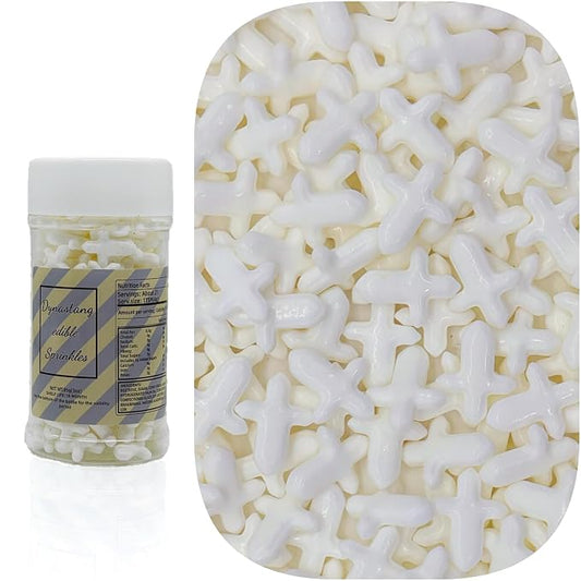 Dynastang White Cross Sprinkles Edible Cross Cake Decorating Stars Cake Decorations Cupcake Toppers Cookie Decorating Perfect for Cakes, Cupcakes, Desserts Toppings 3OZ