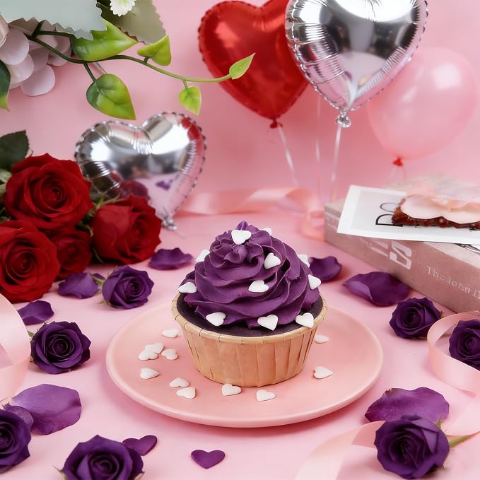 Pink White & Red Heart Sprinkles for Cake Decorating, Valentines Sprinkles for Baking, Edible Heart Shaped Confetti for Cookies, Cupcakes & Ice Cream