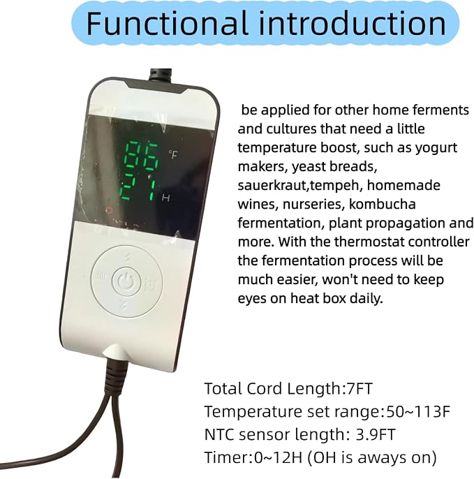 Bread Proofing Box for Sourdough Baking, Folding Dough Fermentation Box with Digital Temperature & Humidity Control for Bulk Fermentation and Dough Rising