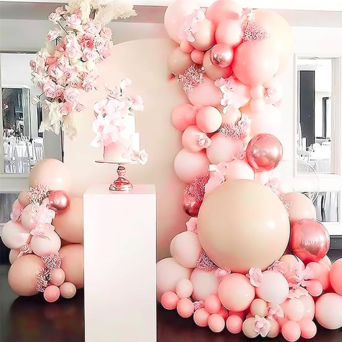 PartyWoo Baby Pink Balloons 100pcs Different Sizes of 36 18 12 10 5 Inch Pastel Light Pale Pink Balloon Arch Kit for Baby Shower Gender Reveal Wedding Princess Birthday Party Decorations Pink-Q18