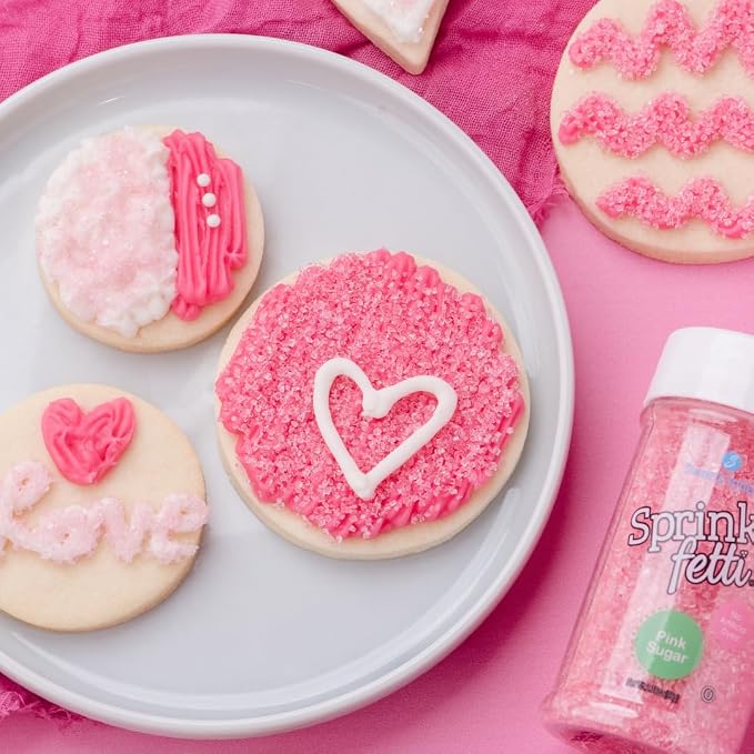 Sweets Indeed Valentines Day Dye-Free Pink Sanding Sugar | Natural Pink Decorating Sugar for Cakes, Cupcakes & Cookies | No Artificial Dyes, Gluten-Free | 3.35 ounces