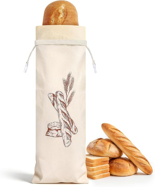 1pack French Baguette Bread Bags for Homemade Bread Beeswax Bread Bag Baking Loaf Storage Bags 27.5 x 7.8 in