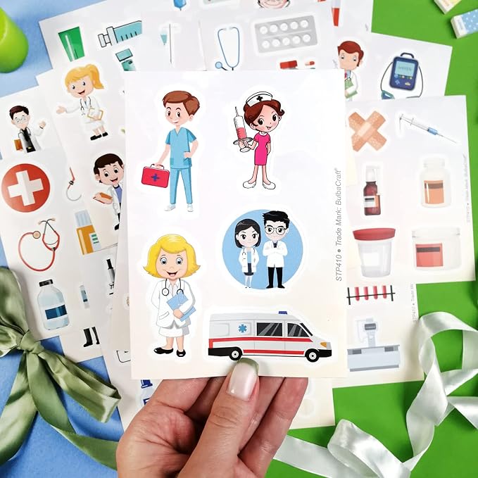BulbaCraft 100Pcs Medical Stickers, Doctor Stickers, Doctor Decals, Gifts for Women & Men