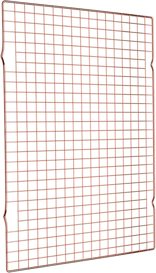BRIOUT Cooling Rack for Baking, 16x10 Inches Baking Rack, Thick Wire Cookie Rack for Cooking, Roasting, Grilling, Drying, Oven Safe, Fits Half Sheet Pan, Rose Gold
