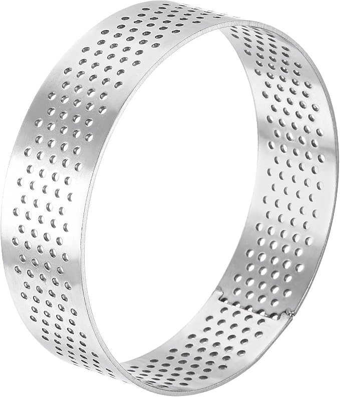 uxcell Stainless Steel Small Cake Rings, Perforated Cake Mousse Ring Kitchen Baking Heat-Resistant 2.7" Diameter, 0.8" Height,for Cake Dessert Biscuit Chocolate, Silver
