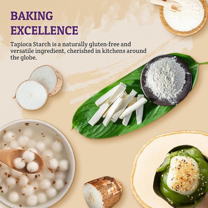 52USA Tapioca Starch, 28 oz (Pack of 2), Premium Thickener for Cooking, Baking, Bubble Tea & Food Thickening