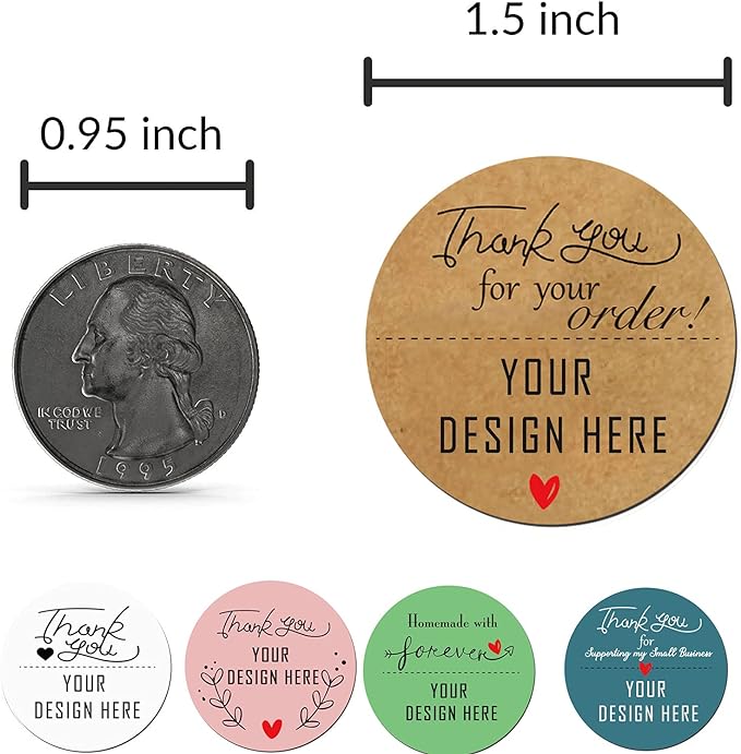 300pcs Custom Stickers Homemade/Handmade with Love Stickers for Business Logo Labels Personalized 1.5inch/2inch (Red Lips)