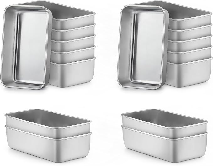 LIANYU 6.3 x 3.5 Inch Mini Loaf Pans for Baking Bread, 20 Pack Stainless Steel Small Bread Loaf Pan Mold for Homemade Meatloaf, Metal Tin Loaf Baking Pan for Banana Sourdough Sandwich, Dishwasher Safe